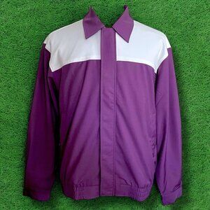 Bogey Boys by Macklemore Mens Colorblock Jacket XL Purple White Retro 70s Golf